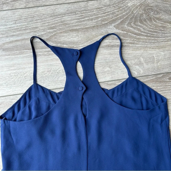 NAKED ZEBRA NAVY RUFFLE TIERED TANK TOP RACERBACK - Picture 12 of 13